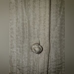 Vtg. Eileen Fisher lightly quilted Japanese tunic dress side slit knot buttons S